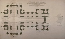 Plan of seating arrangements for the Duke of Wellington's funeral, 1852. Artist: Anon