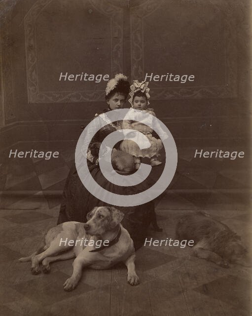 Paired portrait of a young woman and child, 1890. Creator: Unknown.