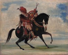 Kee-o-kúk, The Watchful Fox, Chief of the Tribe, on Horseback, 1835. Creator: George Catlin.