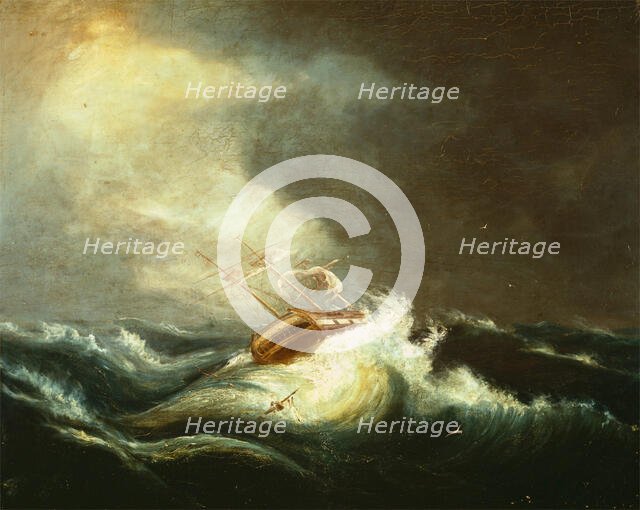 Ship in Storm, between 1823 and 1826. Creator: Chester Harding.