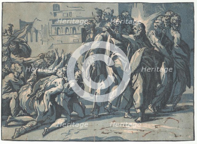 Christ healing the Lepers, 1540-50., 1540-50. Creator: Niccolo Vicentino.