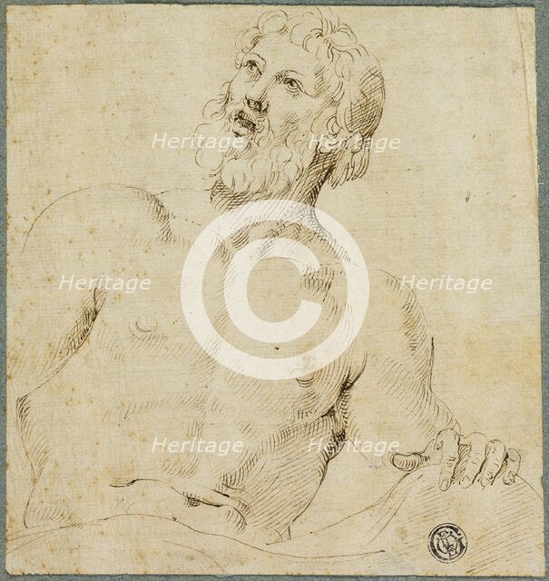 Half-length Sketch of Bearded Man (Jupiter?), 1540/60. Creator: Unknown.