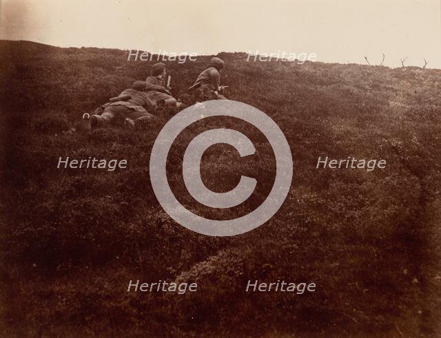 Horace and Edward Stalking Stags, 1856. Creator: Horatio Ross.