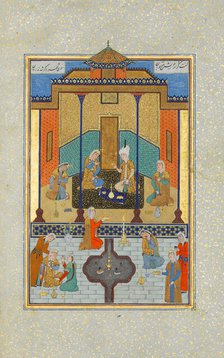 Bahram Gur in the Sandal Palace on Thursday, Folio 230 from a Khamsa..., A.H. 931/A.D. 1524-25. Creators: Shaikh Zada, Sultan Muhammad Nur.