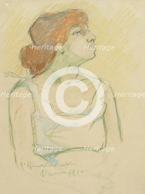 Red Haired Parisian Girl, 1910. Creator: Jalmari Ruokokoski.