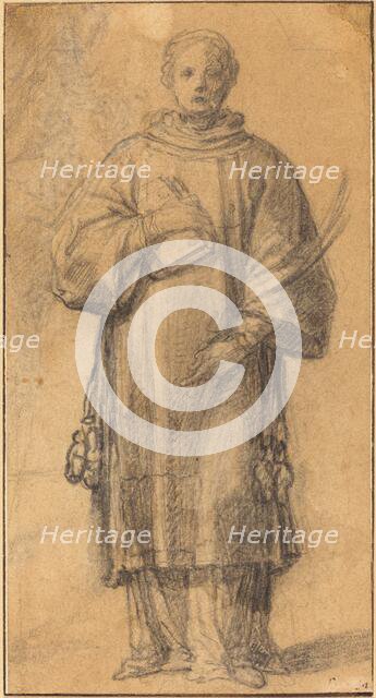 A Standing Saint Holding a Book and a Palm Frond. Creator: Unknown.