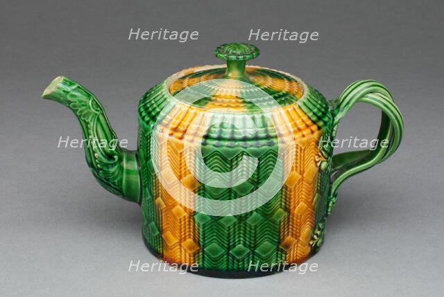 Teapot, Staffordshire, 1760/75. Creator: Staffordshire Potteries.