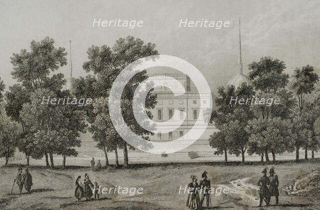 Mikhailovsky Castle, Saint Petersburg, Russia, 1839.  Creator: Augustin François Lemaitre.
