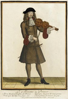Recueil des modes de la cour de France, 'Le Maistre a Daneer', between circa 1678 and circa 1693. Creator: Nicolas Bonnart.