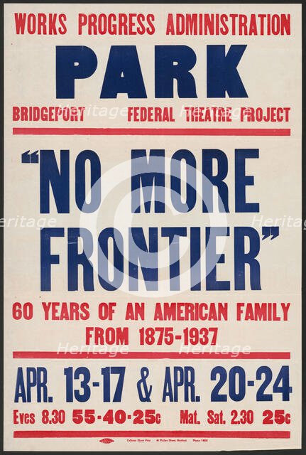 No More Frontier, Bridgeport, CT, 1937. Creator: Unknown.