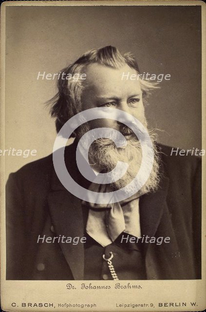 Johannes Brahms, German composer and pianist, 1889. Artist: C Brasch