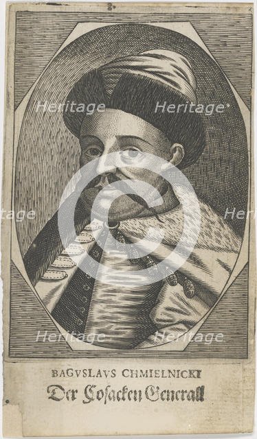 Portrait of Hetman Bohdan Khmelnytsky (1595-1657), after 1650. Creator: Anonymous.