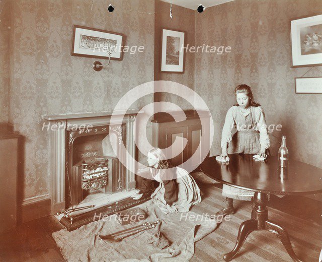 Housewifery lesson, Morden Terrace School, Greenwich, London, 1908. Artist: Unknown.