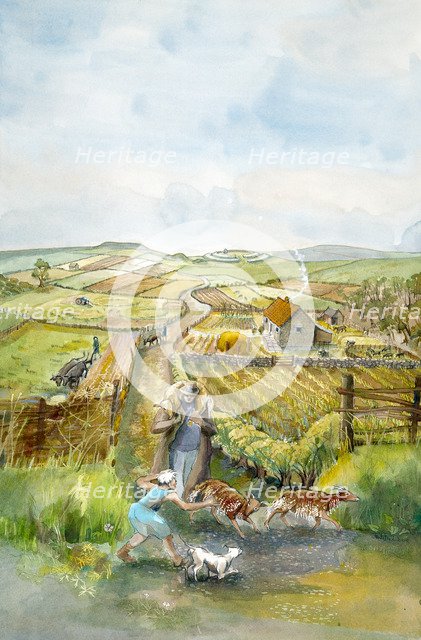 Rural landscape, 3rd Century, (c1990-2010). Artist: Judith Dobie.