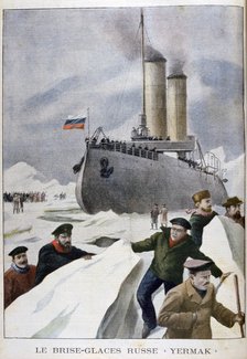 The Russian icebreaker 'Yermak', 1902. Artist: Unknown