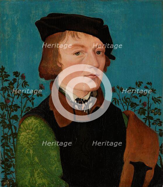 Portrait of a Man in Front of a Rose Hedge, 1512-1513. Creator: Hans Baldung.
