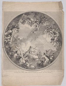 Saint Louis presenting his sword to Christ, after a ceiling design, 1755-90. Creator: Charles Nicolas Cochin.