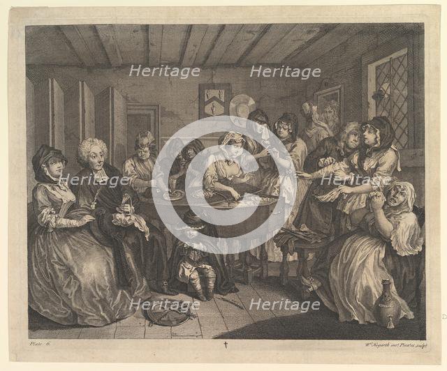 A Harlot's Progress, Plate 6, April 1732. Creator: William Hogarth.