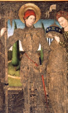  'St. George and the Princess', panel painting, detail of the central panel of a triptych, c. 1445.