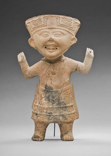 Standing, "Smiling" Figure with Hands Raised, A.D. 600/900. Creator: Unknown.