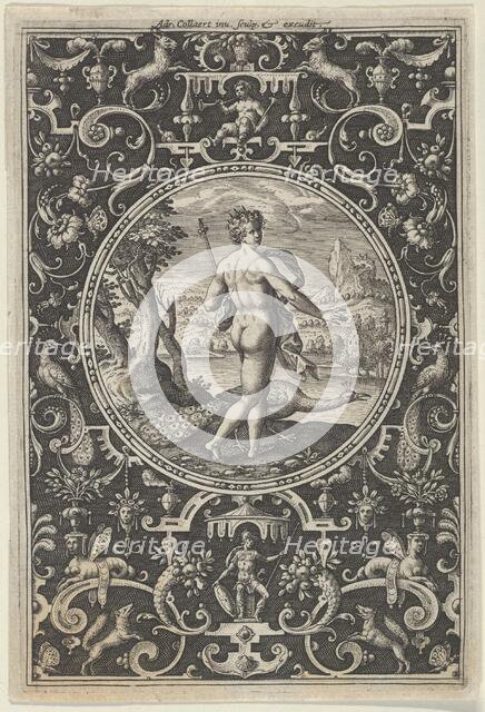 Juno in a Decorative Frame with Grotesques, from the Judgment of Paris, ca. 1580-..., c1580-1600. Creator: Adriaen Collaert.