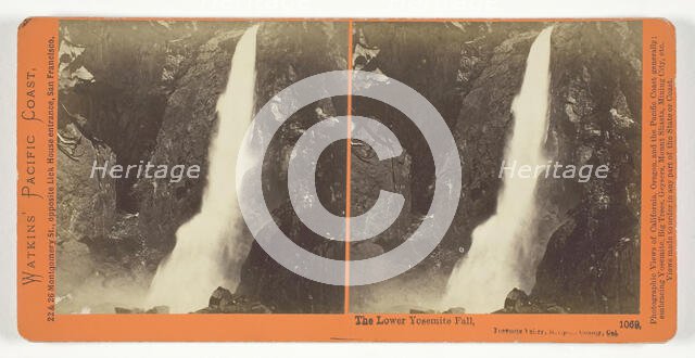 The Lower Yosemite Fall, Yosemite Valley, Mariposa County, Cal., 1861/76. Creator: Carleton Emmons Watkins.