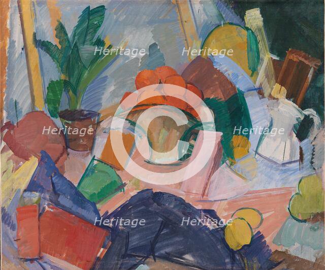 Still Life with Oranges in a Basket, 1923. Creator: Edvard Weie.