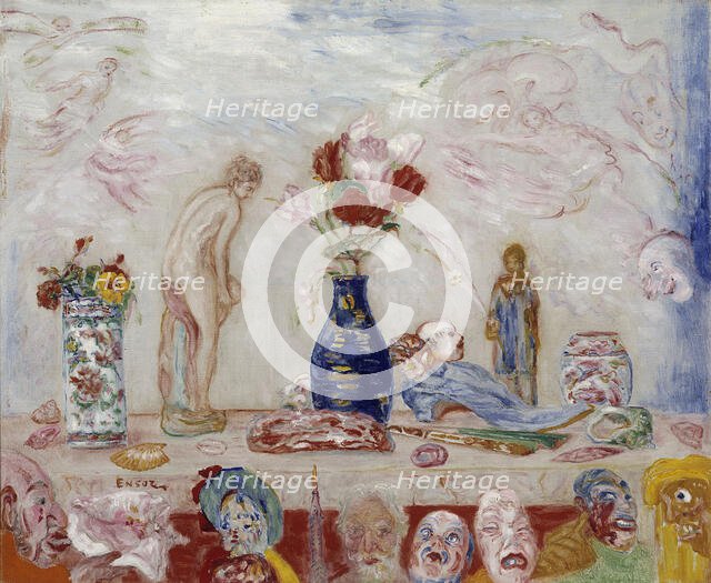 Under the Shadow of Masks, 1925. Creator: James Ensor.