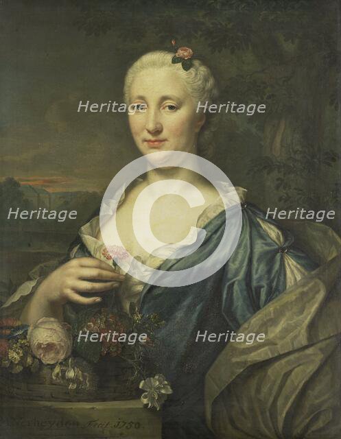 Portrait of Agnes Margaretha Albinus, Wife of Coenraad van Heemskerck, 1750. Creator: Mattheus Verheyden.