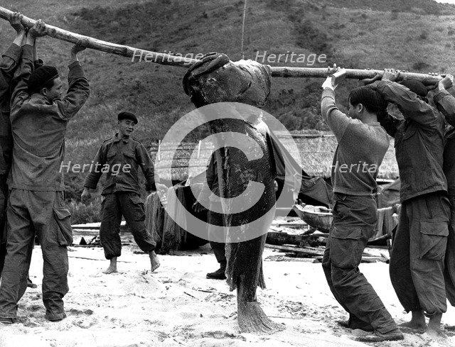 French commandos on the beach, Thanh Hoa, Vietnam, 1953. Artist: Peraud