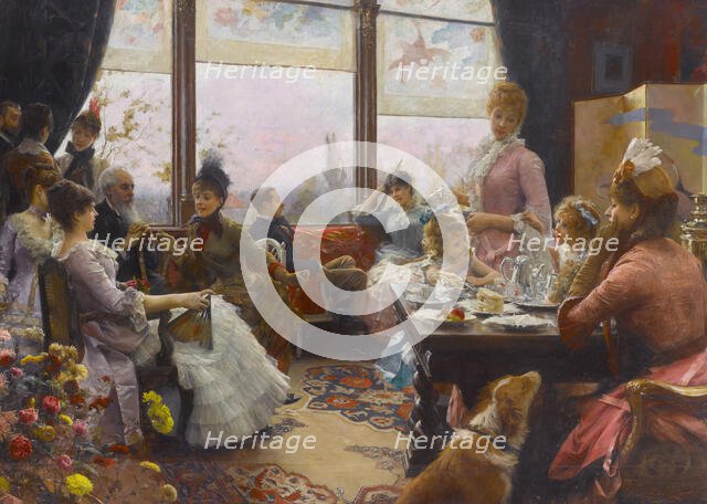 Five o'Clock Tea, 1883-1884. Creator: Stewart, Julius (1855-1919).