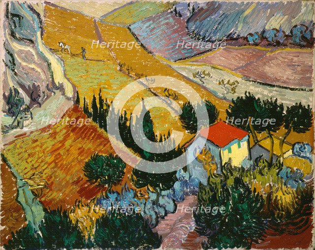 'Landscape with House and Ploughman', 1889.  Artist: Vincent van Gogh