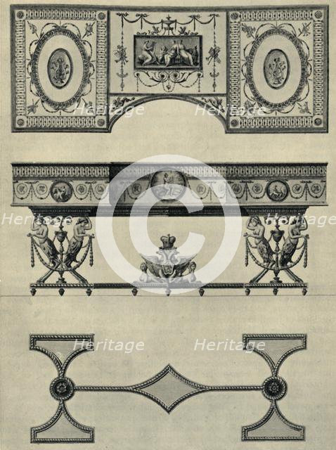 Design for a harpsichord by Robert Adam, 1774, (1946).  Creator: Unknown.