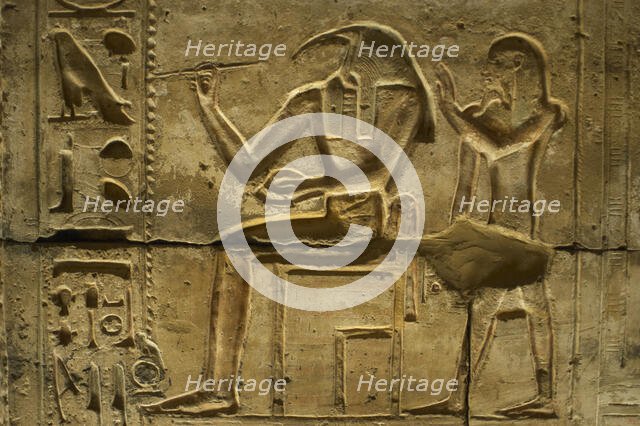 Relief of God Thoth, Temple of Seti I, Abydos, Egypt, New Kingdom, 19th Dynasty (2003). Creator: LTL.