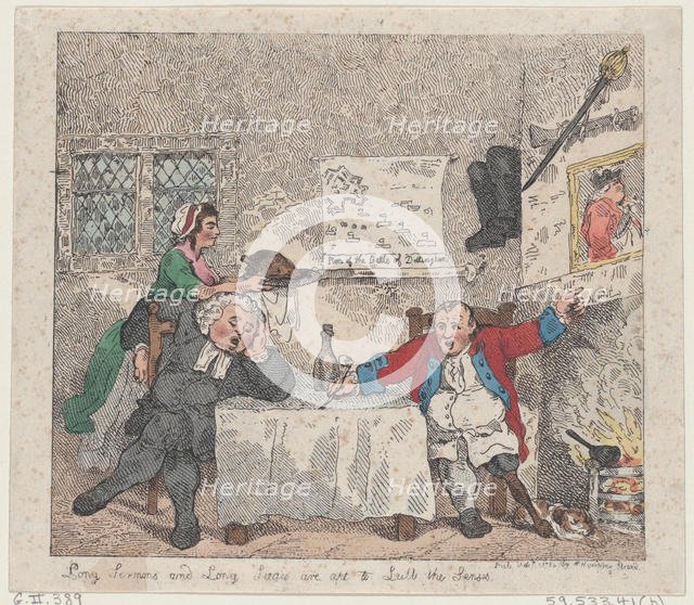 Long Sermons and Long Sieges are apt to Lull the Senses, February 11, 1783., February 11, 1783. Creator: Thomas Rowlandson.