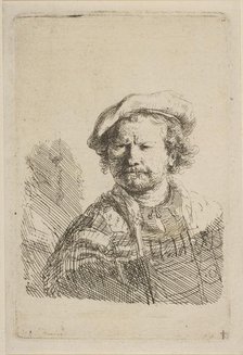 Self-Portrait in a Flat Cap and Embroidered Dress, ca. 1642. Creator: Rembrandt Harmensz van Rijn.