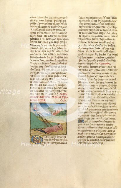 Jacob's Dream; Miroir Historial, about 1475. Creator: Unknown.