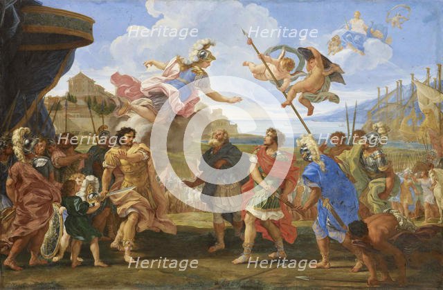 The quarrel between Agamemnon and Achilles, ca. 1695. Creator: Gaulli (Il Baciccio), Giovanni Battista (1639-1709).