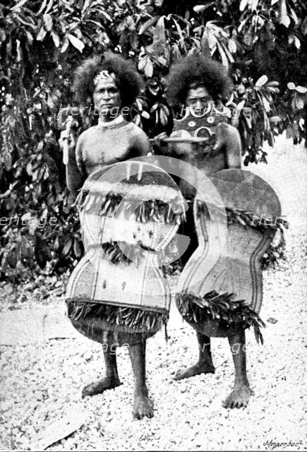 A Page from Papua: New Guinea warriors, 1895. Creator: George Meisenbach.