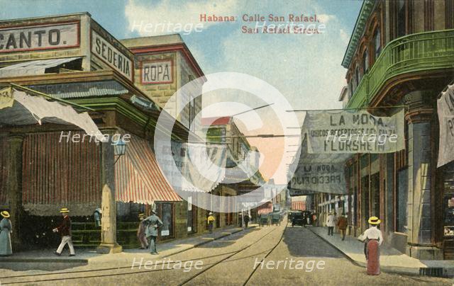 'Habana: Calle San Rafael, San Rafael Street', c1910s. Creator: Unknown.
