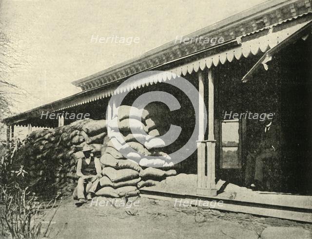 'The Siege of Kimberley: Typical Splinter-Proof Shelter of Sand-Bags and Iron Plates', 1900. Creator: Hancox.