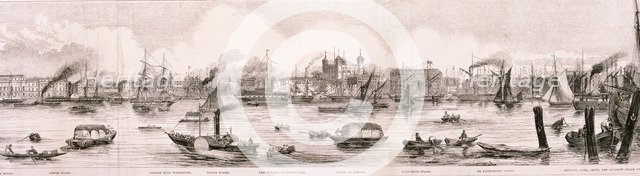 London from the River Thames, 1844 Artist: Frank Vizetelly  