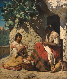 Two Gipsy Women Outside their Cottage. Spain, 1878. Creator: Peder Severin Kroyer.