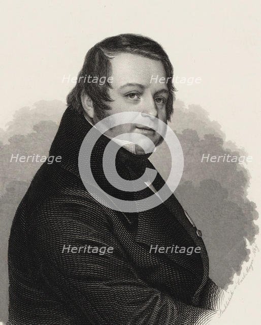 Portrait of the composer Heinrich Marschner (1795-1861). Creator: Mayer, Carl (1798-1868).