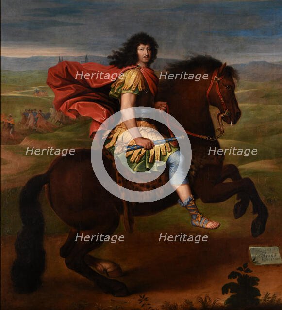 Louis XIV, King of France (1638-1715) on horseback, ca 1675. Creator: Mignard, Pierre (1612-1695).