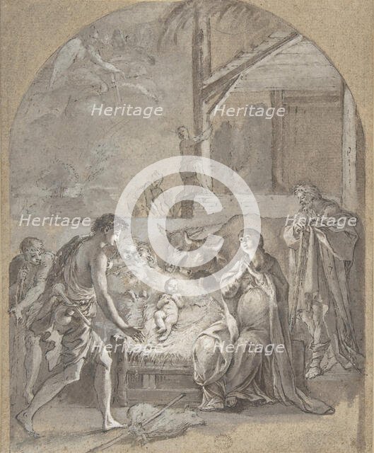 Adoration of the Shepherds, 18th century. Creator: Anon.