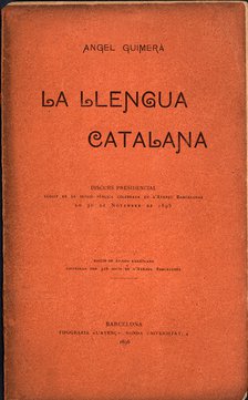 Cover of 'La llengua Catalana', speech by Angel Guimerà made at the Ateneu Barcelonés on November…