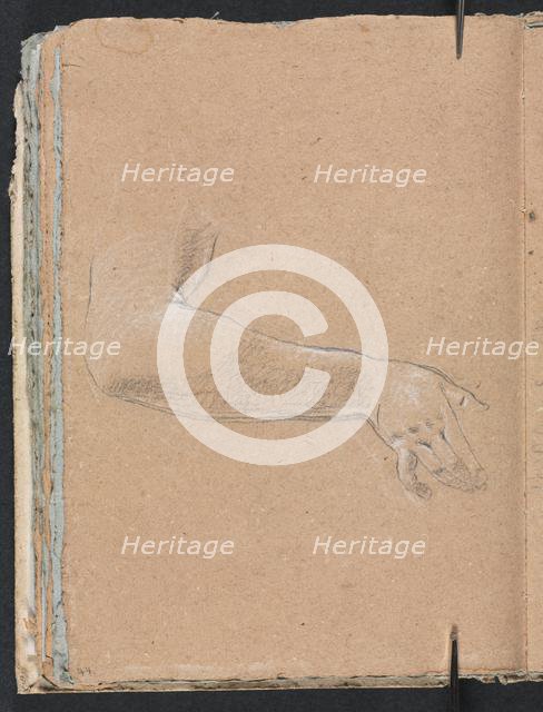 Verona Sketchbook: Female right arm and hand (page 44), 1760. Creator: Francesco Lorenzi (Italian, 1723-1787).