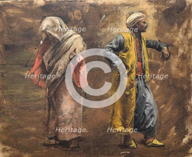 Study of Two Figures, ca. 1878. Creator: Edwin Lord Weeks.