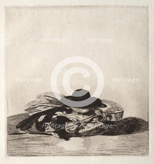 Fronttispiece for an Edition of Etchings: Hat and Guitar, 1862. Creator: Edouard Manet (French, 1832-1883).
